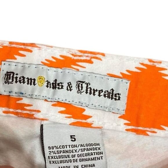 NWT Diamonds And Threads Juniors Orange And White Golden Poppy Pants, Size 5 - Picture 6 of 9